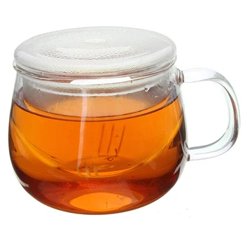 Yüksek Kalite 1 Dayanıklı 3 Ev Ofis için Çay Demlik Filtre Kapağı Kullanımı ile 320ml Net Isıya Dayanıklı Çay Kahve Bardağı