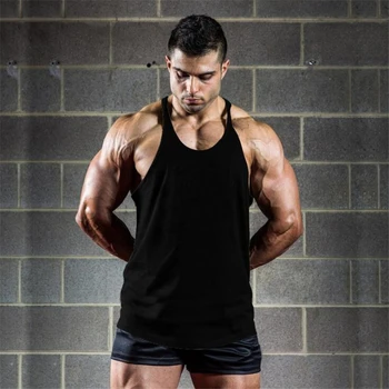 Kolsuz Gömlek Spor Erkek Vücut Geliştirme Marka Erkek Tank Top Pamuk Katı Giyim Canotta Yelek Boş Stringer Spor Salonları Atlet