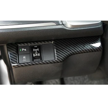 YAQUİCKA Karbon Fiber ABS Araba İç Ön Işık Lambası Honda Civic 2016 2017 İçin DG Panel Kare Kesim Sticker Anahtarı Ayarlayın