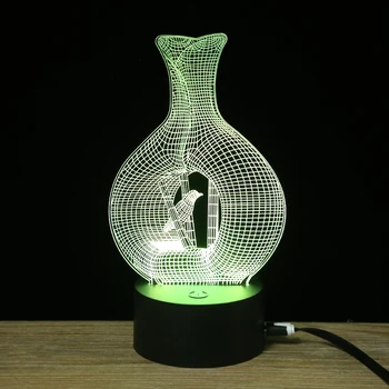 3D Değişen Aydınlatma Tatilde Odası İçin Lamba Kaptan Amerika Eyfel Kulesi Hayvan Lamba Dokunmatik Anahtarı Dekorasyon Gece LED