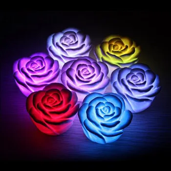 Moda gece lambası Romantik Çiçek gece lambası Renkli LED Lamba gece ışık İç Tasarım değişti Gül AÇTI