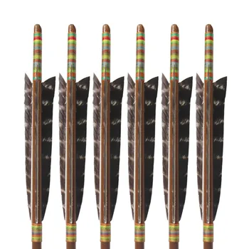 20 6Pcs/Lot el Yapımı Bambu ArrowsEagle Tüy-70Lbs Uzun Yay/Olimpik Yay Okçuluk Avcılık