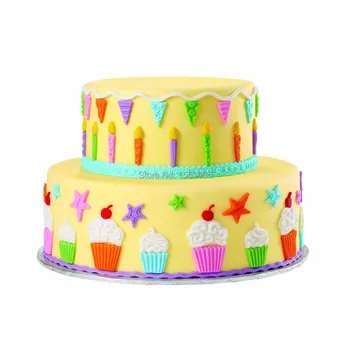 Moldes De Silicona Cocina Fondan Silikon Kalıp Dondurma Mumlar Pasta Dekorasyon için Wilton Tarzı Doğum günün kutlu olsun Şeklinde