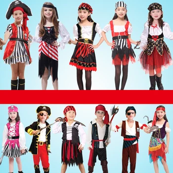 Çocuklar ve kızlar için tam karnaval Purim çocuk korsan giysileri kostüm cosplay Karnaval set