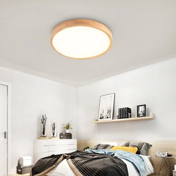 Nordic Basit Modern MEŞE Ahşap Tavan Lambası Ultra ince Japon Yatak odası, Oturma Odası, Mutfak, Balkon Çalışması İçin Tavan Işıkları LED