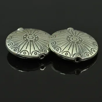 DENİZ MEW Takı Yapmak İçin 17 mm Vintage Metal Alaşım Tibet Gümüş Spacer Boncuk Nepal Düz Delik Boncuk Boncuk 20PCS