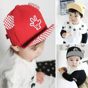 Bebek Pamuk Bebek Şapka Sivri Kulakları olan Çocuklar Beyzbol Şapkası Şirin Bebek Bere Kız Bebek Yaz Güneş Şapka Şapka