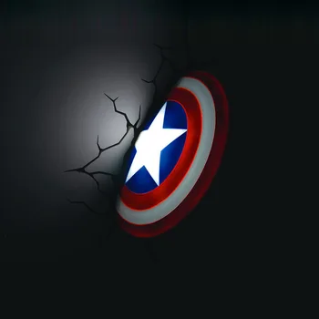 2018 Marvel, Süper Kahramanlar,Yenilmezler,Kaptan Amerika Kalkanı Duvar Lambaları,Ev&Bar Deco Işık,Kişiselleştirmek Oyuncak Aydınlatma,LED Işık