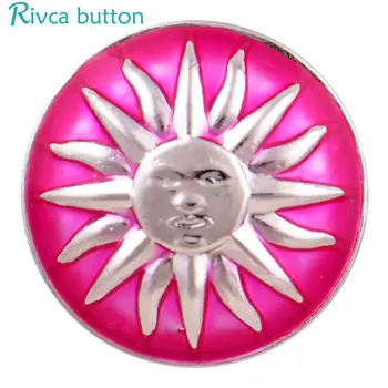Rivca Snap Düğmesi Takı Yeni DİY 18mm Mixcolour yengeç Taç Snap Düğme Fit Charm deri alaşım Bilezik moda takılar