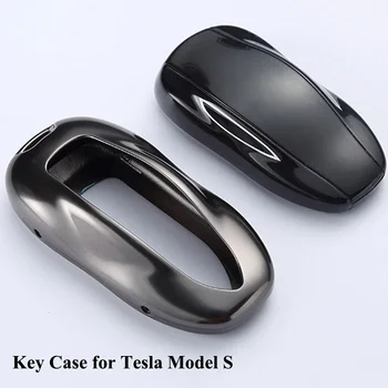 Kemer Alüminyum Alaşımlı Anahtar Kabuk Depolama Çanta Koruyucu 1 adet SEEYULE Araba Anahtar kılıfı Stil Tesla Model S Model X Deluxe