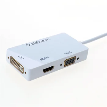 Macbook Mac için çok bağlantı noktalı HDMI VGA DVI Kablosu Thunderbolt 2 hub Mini display 3in1 Adaptör çevirici Kitap Hava