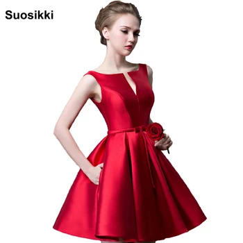 Suosikki 2016 Yeni moda fuşya vestido de noiva kısa tasarım Şampanya rengi gelinlik parti kokteyl elbise dantel