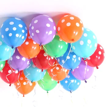 Lateks 12 İnç Polka Dot Düğün Dekorasyon Parti Malzemeleri Balonlar Balon 20Pcs Renkli Balonlar Malzemeleri
