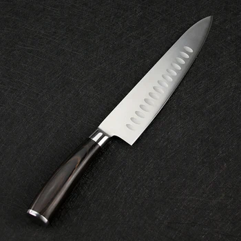SUNNECKO 8.5 inç Şef Bıçağı Alman 1.4116 Çelik Bıçak Şef Santoku Mutfak 56-58 Güçlü Sertlik Renkli Ahşap SAP Bıçak