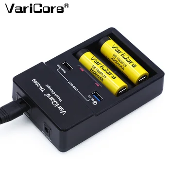 18650 26650 AA AAA ve QC 3.0 / USB 5 V Mobil Cihazlar için VariCore TR-2000 Şarj cihazı ve Hızlı Şarj 3.0