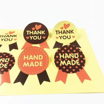 400 Adet/çok teşekkür Ederim&el Yapımı Sticker Vintage Çıkartmalar Kraft Etiket DİY El Hediye Pasta İçin Sızdırmazlık Etiket Kabartma Yapılmış