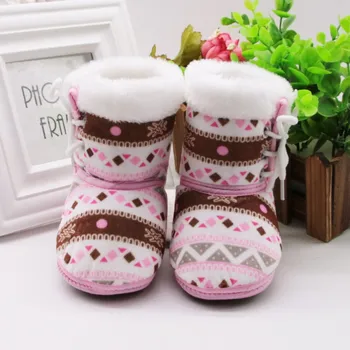 Bebek Kış Sıcak Çizme Patik Kız Çocukları Prenses Prewalker Yumuşak Alt kaymaz Beşik Kar Bebe Ayakkabı Ayakkabı