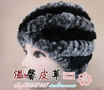 Lüks Kış Kadın Hakiki Gerçek Örme Rex Tavşan Kürk Şapka Sıcak Bayan Kadın Kasketleri Şapka Kapakları el Yapımı