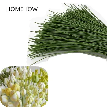 10 ADET/Lot Dia1.Pasta Süsleme Sahte Çiçek Şube Destek Mutfak Aksesuarları İçin 2 mm L 60cm Yeşil Demir Tel Çiçek Kek Araçları