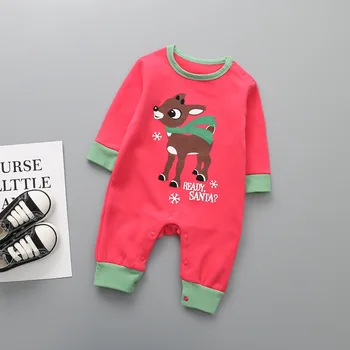 Yeni Yıl Hediyesi için Sonbahar Kış Çocuk Tulum yeni Doğan Bebek Tırmanmaya Giyim Bebek Bebek Pijama Kawaii Elk Çocuk Tulum