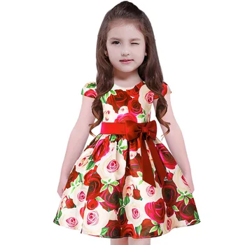 2018 Küçük Kızlar Elbise Prenses Elbise Tatil Toddler Sonbahar Düğün Parti Elbise Bebek Çiçek