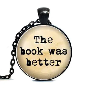 Steampunk Kitap antika Kolye daha İyi bir Kitap Okuyucusu Kitapsever Takı Cam Kubbe Kolye erkekler kadınlara hediye zinciri