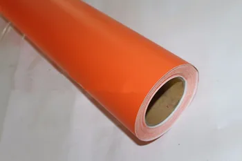 100mm x152cm Mat Mat turuncu Şal Vinil film Hava Kabarcığı Ücretsiz Yayın Etiket Çıkartma Film Bant Amblem Araba şekillendirme