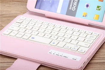 Çıkarılabilir Kablosuz Bluetooth Klavye Galaxy Tab 9.7 T550 T555 T551 Bir Tablet Samsung İçin PU Deri Kapak Kılıf Standı