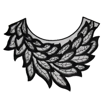 Siyah Tüy Nakış Çiçek Dantel Aplike Yaka Venise Dantel Yaka BW084 DİY Dikiş Aksesuarları Yaka