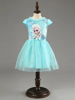 Berngi Yeni Elsa Anna Elbise Kız Cosplay Parti Elbise Prenses Çocuk Bebek Çocuk Bebek bebek Elbise Vestidos Elbise