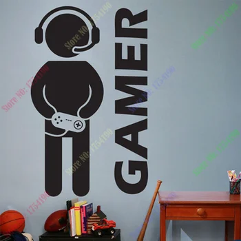 Çocuklar için Video Oyun Oyun Oyun Duvar Çıkartması Sanat Dekor Sticker Vinil duvar çıkartması oda
