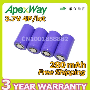 Apexway 14250 4 adet/Lot 3.7 V 280mAh Li-ion Şarj edilebilir Pil Yüksek güvenlik Sanayi kullanımı