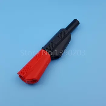 10 adet Kırmızı ve Siyah Tam Güvenlik Türü DİY Bağlayıcı Lehim 4 mm Erkek Tercümesi Muz Fiş Yalıtımlı