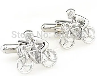 Promosyon!! Spor perakende gümüş renk moda döngüsü parça tasarım bakır malzeme ücretsiz kargo kol düğmeleri