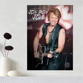 Özel tuval poster Sanat Jon Bon Jovi Ev Dekorasyon poster bez kumaş duvar poster baskı İpek Kumaş Baskı SQ0527