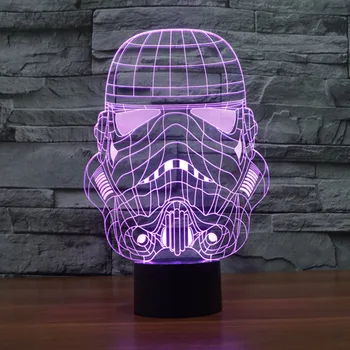 3D Star Wars Savaş ön Asker Işıkları USB Gece lambası Pormotional Hediyeler Değişen 7 Renk Led şarj
