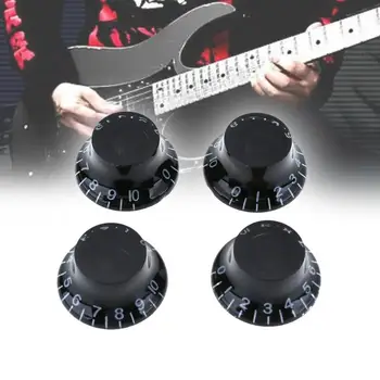 4 adet Siyah Akrilik elektro Gitar Bas Ses Düğmesi Potansiyometre Cap 17/26 mm Gitar Parça ve Aksesuar set