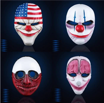 4 adet Ödeme günü 2 Maskeli Soygun Dallas/Kurt/Zincirler/Hoxton cosplay Cadılar Bayramı korku testere Palyaço maskesi maske maske cosplay