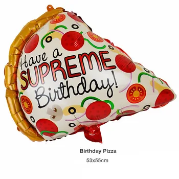 Doğum Günü Pizza Folyo Şişme Oyuncaklar Doğum Günü Partisi Süslemeleri Çocuklar Hamburger Helyum Balonları Doğum Günü Parti Malzemeleri Balonlar