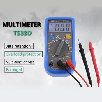 TS-33D AC DC LCD Ekran Profesyonel Elektrikli El Tester Metre tashih Multimetro Ampermetre Multitester