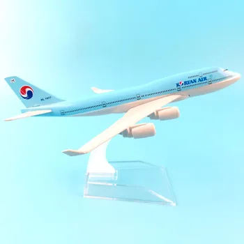 16 Alaşım Metal Model Uçak Korean Air 747 Havayolları Boeing747 Uçağı Airbus Havayolları Uçak Modeli W Hediye ücretsiz kargo Standı