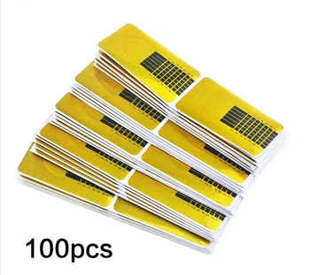 100 Adet Akrilik UV Jel Tırnak Ucu Uzantısı Sticker DİY Tasarım Araçları için İpuçları Tırnak Sanat Rehberi Form Tırnak