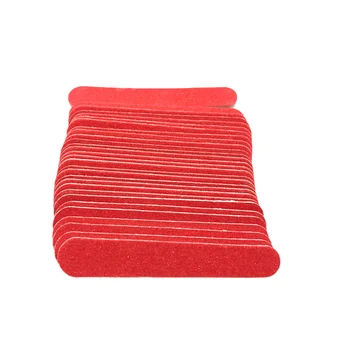 JEARLYU 100pcs/lot Tırnak Sanat Araçları Kırmızı MiNi Tırnak Parlatma Arabelleği Çift taraflı bir Zımpara Disposalbe ongle kireç 100/240 Dosyaları
