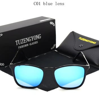 TUZENGYONG Moda Marka Tasarım Erkekler Kadın güneş Gözlüğü Kare Siyah Çerçeve Güneş Gözlüğü UV400 Oculos Orijinal Ambalaj Polarize