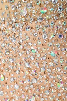 Lüks Şampanya Kısa Gelinlik 2018 Boncuk Kristal İthal Parti Elbise Vestido Formatura Abiye Denizkızı