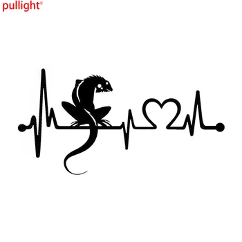 Lguana Sürüngen Kertenkele kalp Atışı Yaratıcı Klasik serin grafik Çıkartmaları çıkartmaları Vinil Çıkartmalar