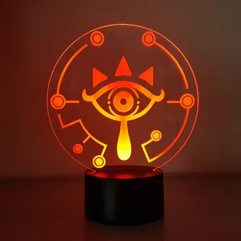 Zelda Görsel Yanılsama Efsanesi Oyuncak Vahşi Gece lambası 3D Nefes 7 Renk Değiştiren USB Bağlantı Aksiyon Figürü Anime Oyunu LED