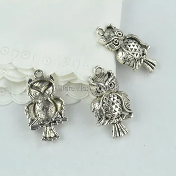Ücretsiz kargo 50pcs metal Tibet Gümüş baykuş kolye el malzemeleri uygun takı yapma 31 17 mm Z42812*yapılan takılar