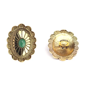 *30 mm 2 adet/lot Çinko Alaşım Altın Düğme Retro Tarzı Oval Çiçek DİY Takı Aksesuarları İçin Dekoratif Düğmeler Düğmeleri Şekli