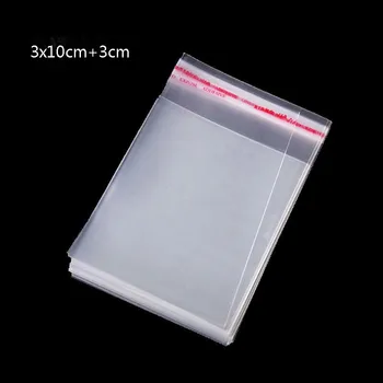 1000 Adet 3*10cm şeffaf Plastik Ambalaj Poli Çanta Hediye Paketleme için Küçük Çello Selofan Çanta OPP